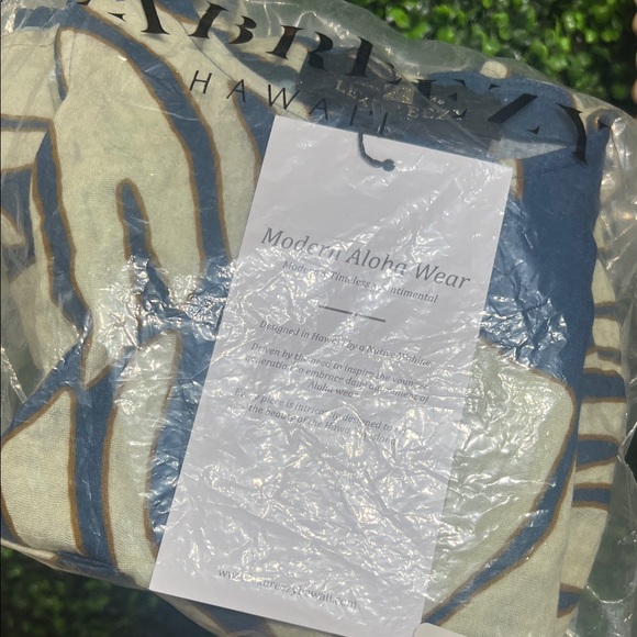 Lexbreezy Keiki Bridget Short Jumpsuit Leaf Print Blue and Cream Overalls size 7 - Picture 5 of 5